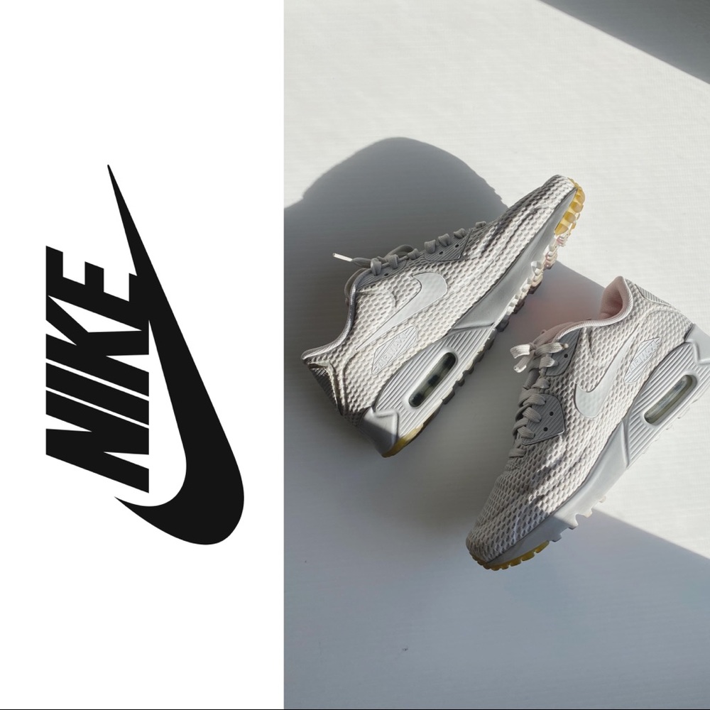 🔥HOT SALE🔥 NIKE AIRMAX 90 ULTRA BREATHE LIGHT GREY SNEAKERS